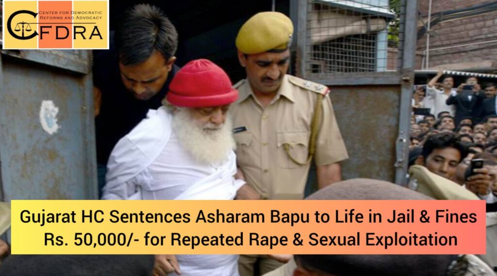 Gujarat High Court Sentences Godman Asaram Bapu to Life in Jail and Fines him Rs. 50,000