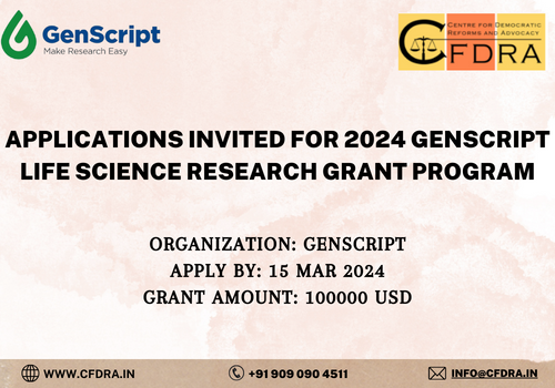 Applications Invited for 2024 GenScript Life Science Research Grant Program