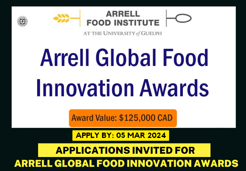 Applications Invited for Arrell Global Food Innovation Awards